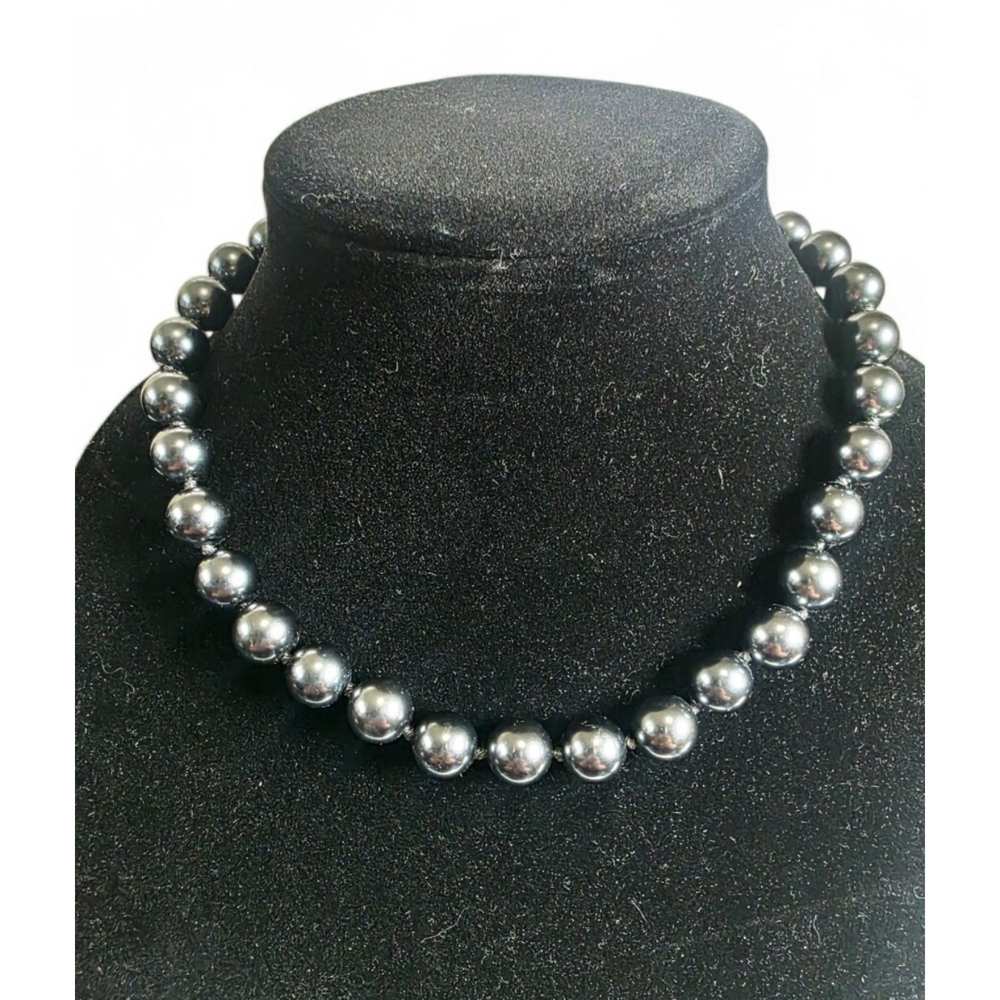 Vintage RMN Grey Faux Pearl Necklace
